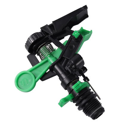 1/2" Rocker Sprinkler 360 Degree Adjustable Rotary Impact Spray Nozzle Garden Lawn Flowerbed Greenhouse Watering Irrigation Tool