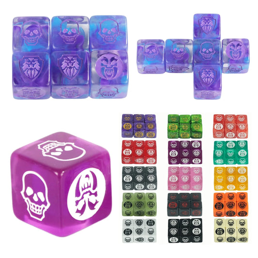 6pcs D6 Dice Set for Table Games with Different Colors and Transparent or Opaque Finish - Perfect for Board Games