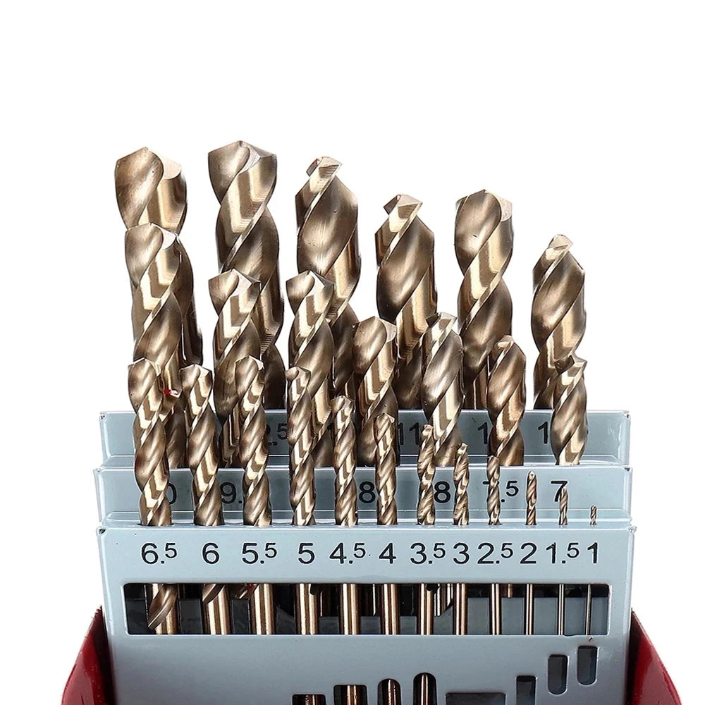 M35 Cobalt Metal Drill Straight Shank Twist Drill Bit Set HSS-Co Hole Opener Tool For Stainless Steel Metal Iron Woodworking