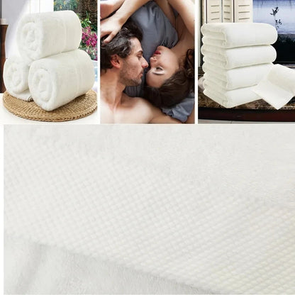 100％ Cotton Bath Towel 70x140/80x160CM White Home Hotel Bathroom High Absorbent Large Bathing Towels