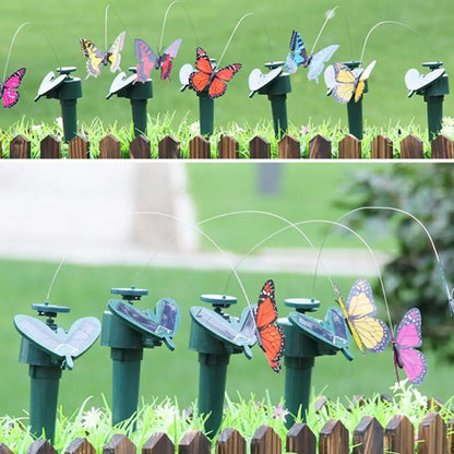 Solar Powered Flying Fluttering Fake Butterfly Yard Garden Stake Ornament Decor Artificial Butterfly Yard Plant Lawn Decorations