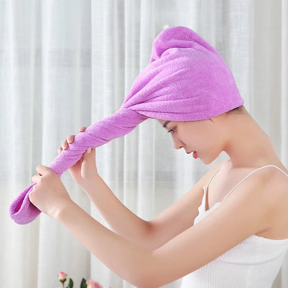 Quick Drying Towel Microfiber Towel Hair Towel Embroidered Flowers Soft Bath Wrap Hat Super Water Absorption