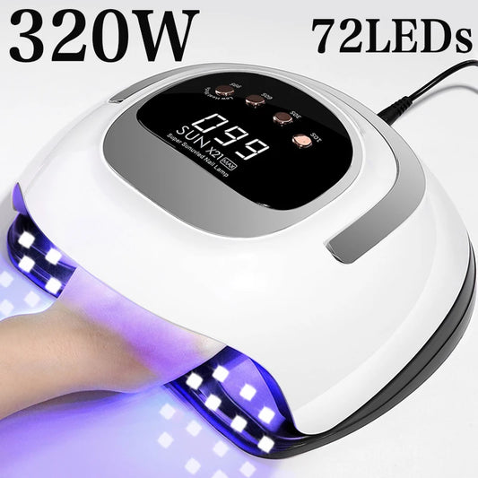 320 W 72 LEDs Leistungsstarker Nageltrockner mit großem Touchscreen LED-Nagellampe zum Aushärten aller Gel-Nagellacke Professionelle Trocknungslampe