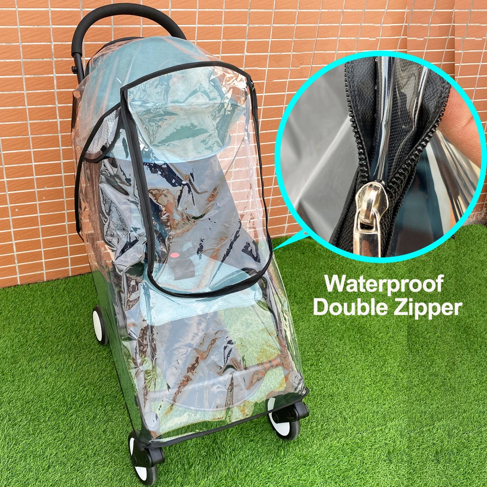 MomTan®  Universal Stroller  EVA Raincoat Rain Cover Weather protection For 98% strollers , Waterprood zipprer windows