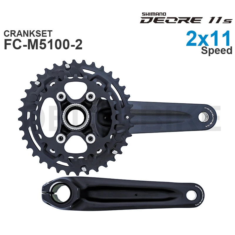 SHIMANO DEORE FC-M5100 MTB bike crank delivers precise and reliable shifting for 1x10 or 1x11 2x11-speed drivetrains  Original