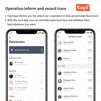 RAYKUBE A1 Pro Max Tuya BEL Smart Electronic Door Lock Set with Fobs/Wireless Keypad/Smart Key Smart Life/Tuya APP Remote Unlock