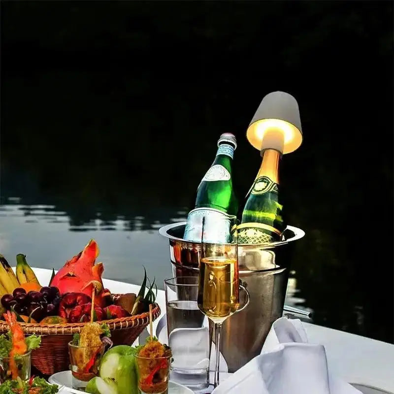 LED Wine Bottle Lamp Wine Bottle LED Light Dimmable Rechargeable Touch Control Portable Desk Lamp for Bar Cafe House