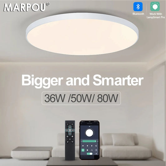 MARPOU Led Ceiling lamp Smart modern ceiling lamps for living room 36W 50W 80W APP Dimmable Remote control led Lights for room