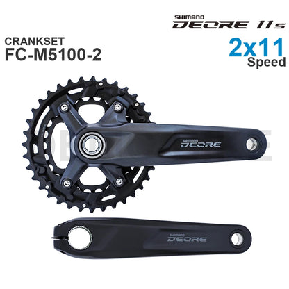 SHIMANO DEORE FC-M5100 MTB bike crank delivers precise and reliable shifting for 1x10 or 1x11 2x11-speed drivetrains  Original