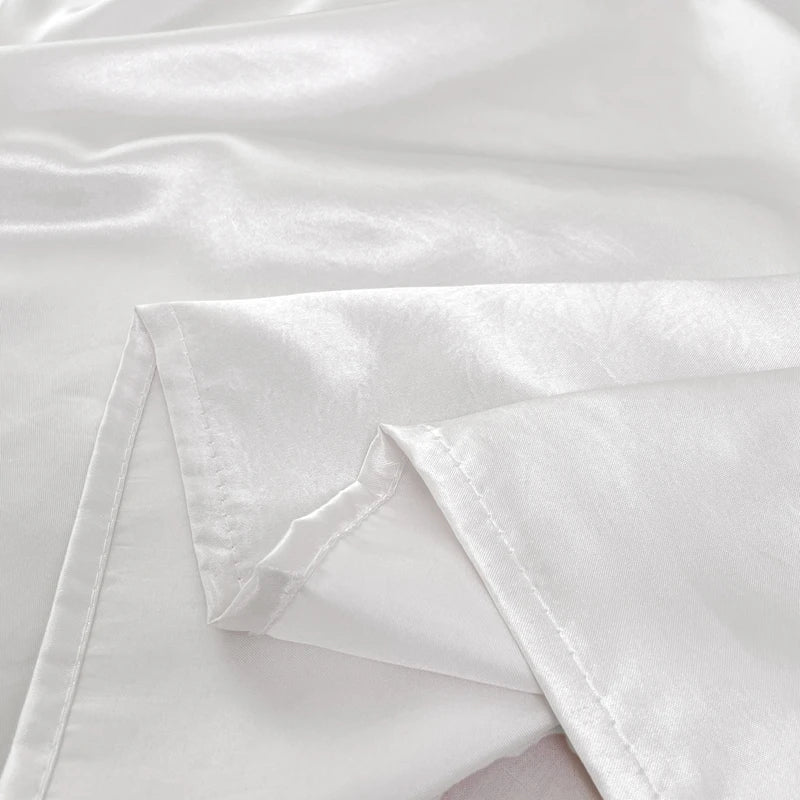 Satin Sheets Hotel Luxury Silky 1pcs King Queen Size Luxury Bedspread Soft Solid Color Flat Sheet Polyester Bed Sheet