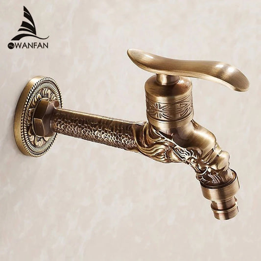 Bidcock Faucet Antique Bronze Dragon Carved Tap Bathroom Mop Faucet Washing Machine Faucet Outdoor Faucet For Garden WF-18654