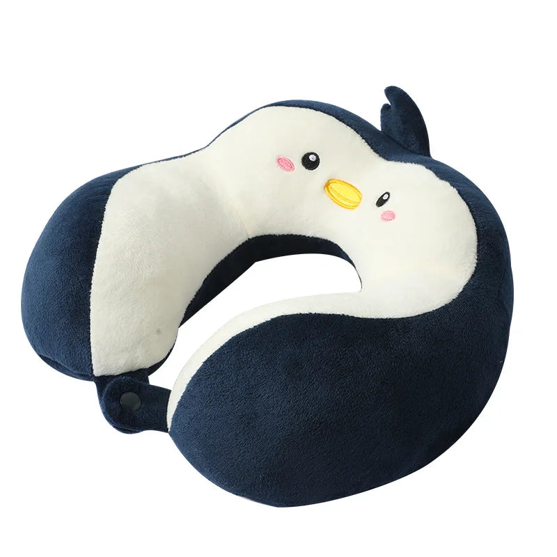 New Hump Cartoon U-shaped Pillow Pp Cotton Crystal Velvet Embroidery U-shaped Pillow Car Neck Pillow Office Nap Neck Pillow