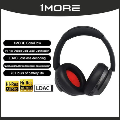 1MORE SonoFlow Active Noise Cancelling Wireless Headphones, with LDAC for Hi-Res Wireless Audio, Clear Calls, 70Hours Playtime