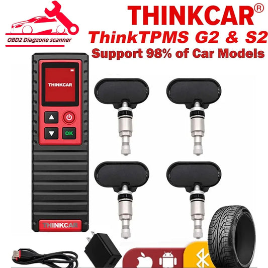 ThinkCar THINKTPMS G2 S2 315MHz 433MHz 2in1 outil de diagnostic de pression des pneus de voiture outil d'apprentissage de programmation de capteur TPMS automobile