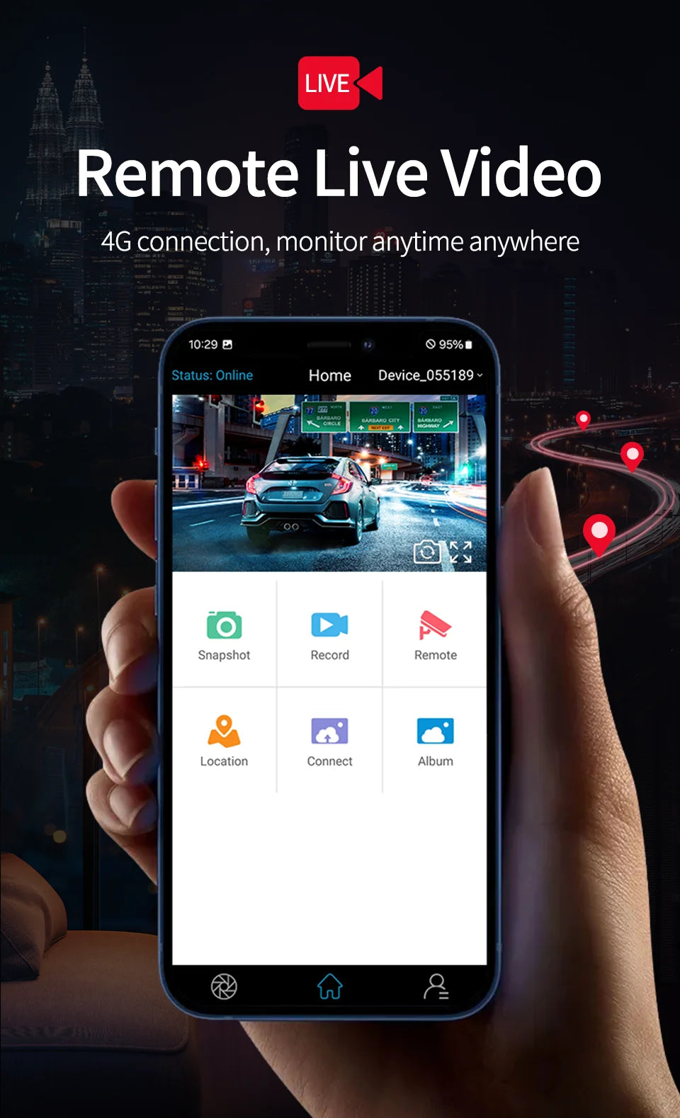 Imagebon M70 11.4" 4G Android 14 8+128G Dashcam 8 Core Wireless CarPlay & Android Auto Split Screen Remote Monitoring Car DVR