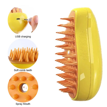 Dog Grooming Comb with Electric Spray Water Spray Kitten Pet Bath Brush Grooming Supplies Soft Silicone Depilation Brush