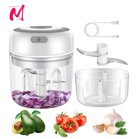 Hachoir électrique de cuisine, Mini broyeur à ail, broyeur à viande Portable USB, hachoir à légumes pour Gadgets de cuisine