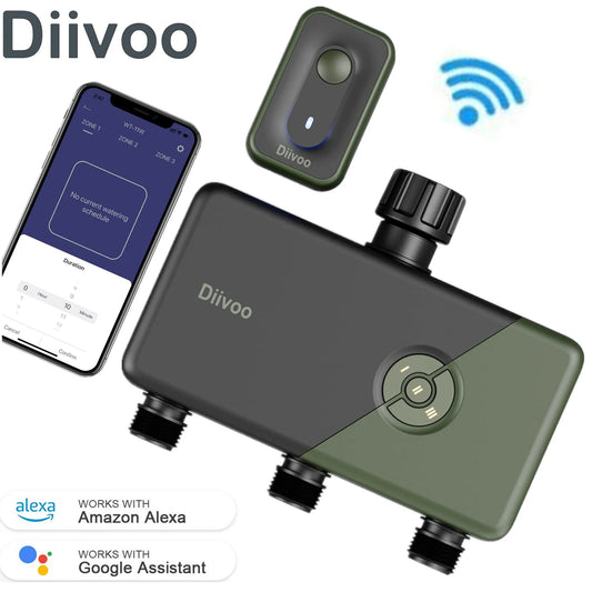 Diivoo 1/2/3 zones jardin WiFi minuterie d'eau Wifi contrôleur d'irrigation goutte à goutte automatique vanne d'eau jardin système d'arrosage automatique