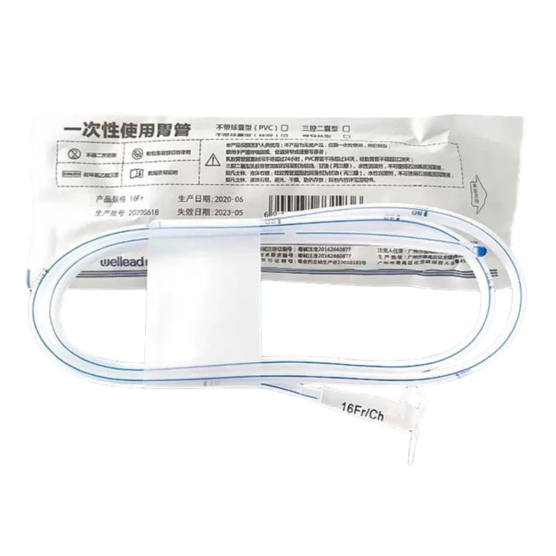 Disposable Gastric Silicone Tube Sterile nasogastric tube Medical Nasogastric Feeding Tube Fr14/Fr16/Fr18 Without Saccule