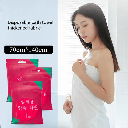 70x140cm Disposable Bath Towel Oversized thickened Compressed Towel Beauty Hotel Disposable Bath Towel Portable Travel Towel