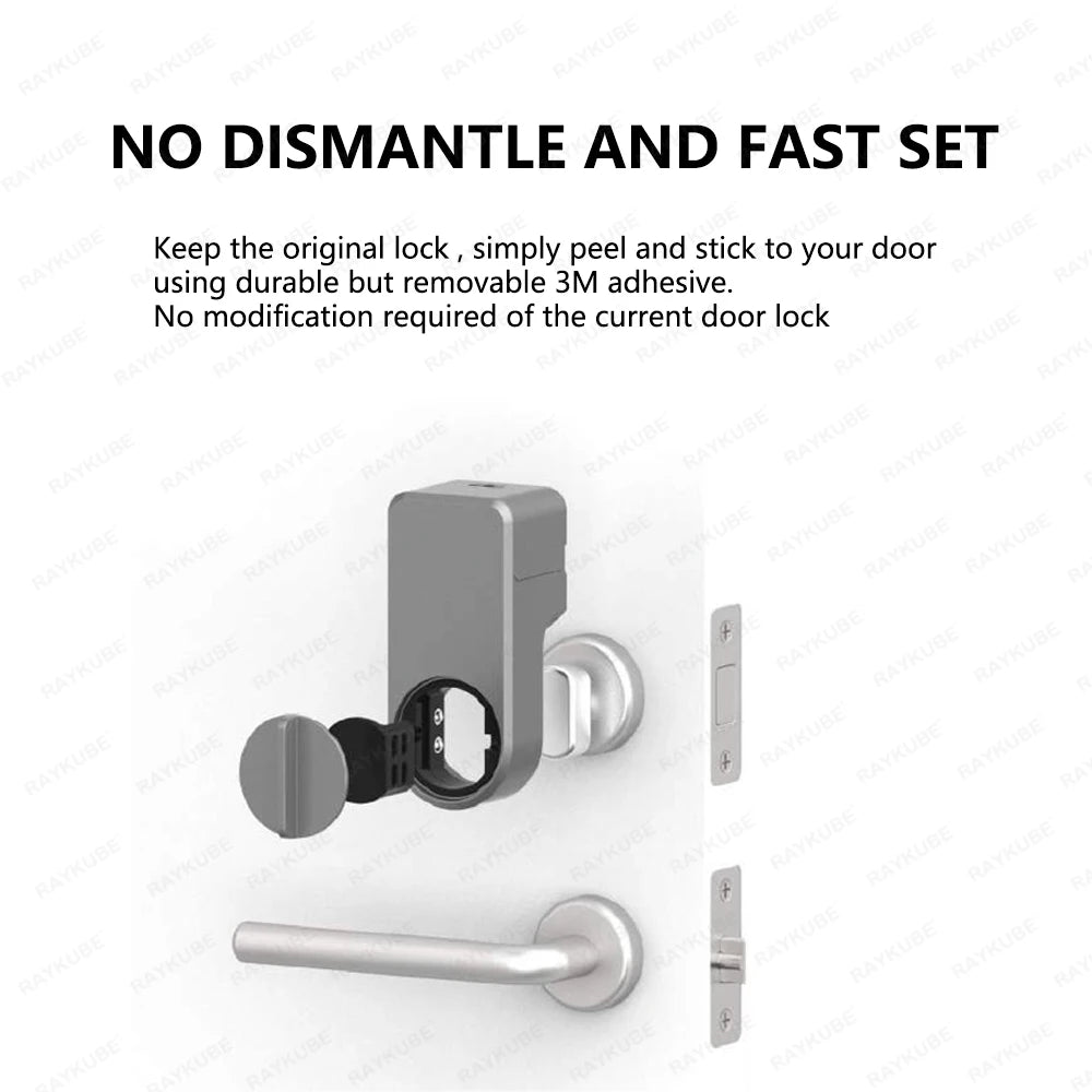 RAYKUBE A1 Pro Max Tuya BEL Smart Electronic Door Lock Set with Fobs/Wireless Keypad/Smart Key Smart Life/Tuya APP Remote Unlock