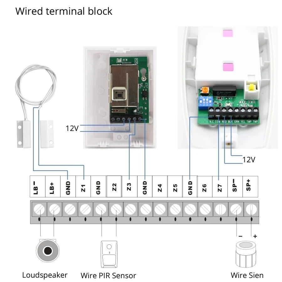 IOS Android APP Wireless Wired Home Security Tuya WIFI GSM Alarm System Intercom Remote Control Autodial Siren Sensor Kit