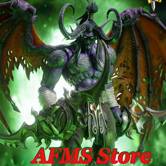 WOW Hero Toys 24Cm Illidan Stormrage Demon Hunter Elf Yudean Dolls Full Set Action Figure Model Toys Best Fans Collection Gift