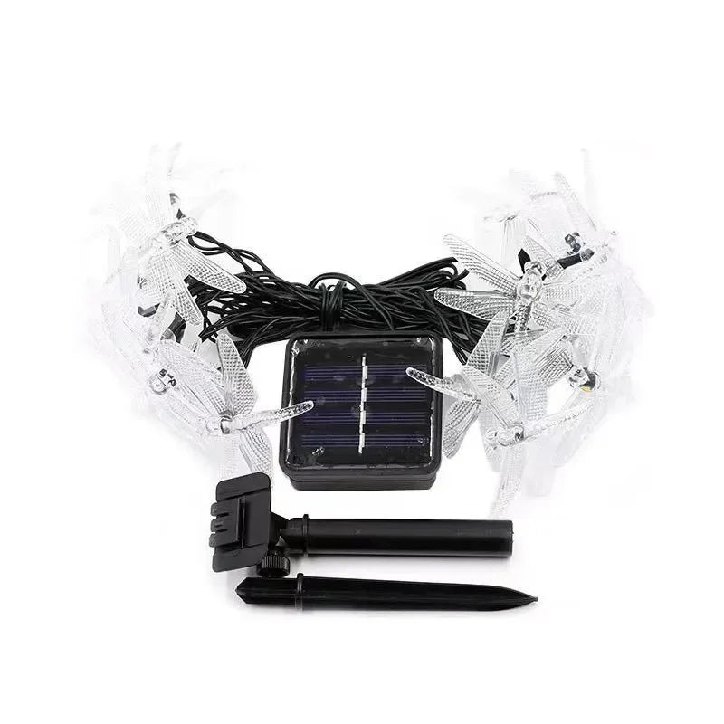 Solar Garlands Light 12m Dragonfly Snowflake Flower Solar Lamp Power LED String Fairy Lights Garden Christmas Decor for Outdoor