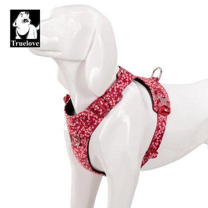 Truelove Dog Harness New Fashion Design Harness for Small Large Dog Cotton Floral Multi Sizes Adjustable Reflective TLH6283