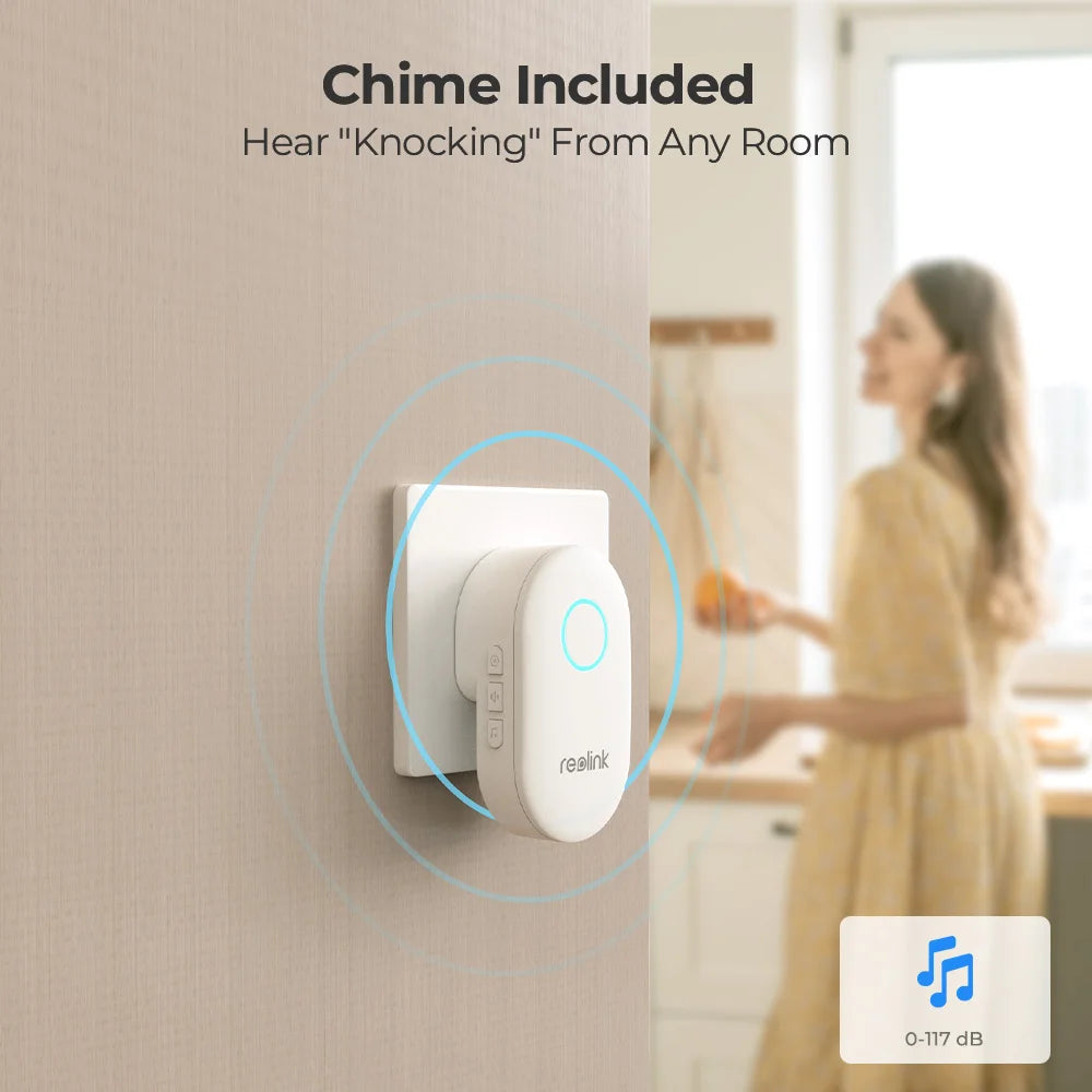 Reolink Smart 2K+ Wired Video Doorbell PoE Video Intercom with Chime Human Detection 2-Way Audio Door Bell Support Alexa Google