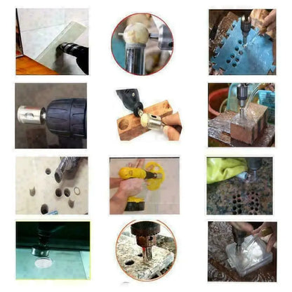 10/15pcs Set Tile drill bit Set Diamond Coated  Tile Marble Glass Ceramic Hole Saw Drilling Bits Power Tools Accessories