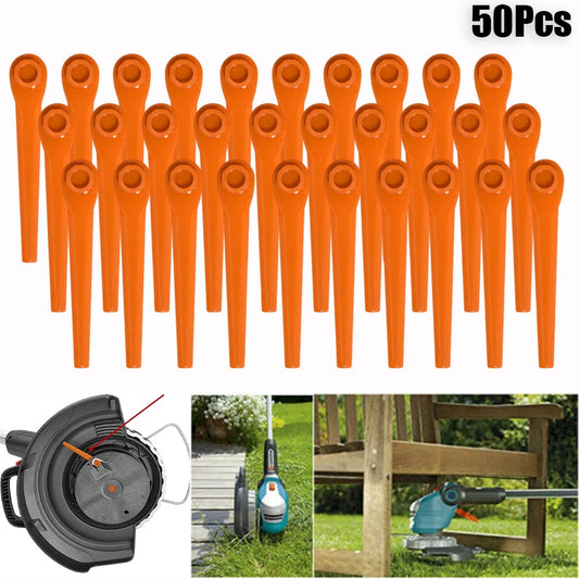 50Pcs Garden Grass Trimmer Plastic Replacement Blades for for Gardena Grass Trimmer EasyCut Li-18/23R 9823 9825 9820 9821