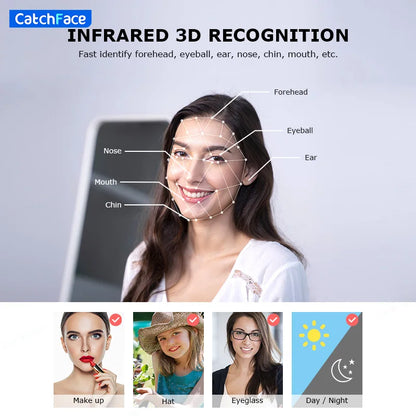 Facial Recognition Automatic Door Lock TUYA Front Door Fingerprint Smart Lock Digit Camera Visible Inner Screen