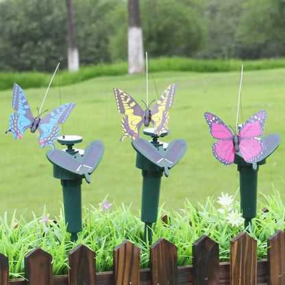 Solar Powered Flying Fluttering Fake Butterfly Yard Garden Stake Ornament Decor Artificial Butterfly Yard Plant Lawn Decorations