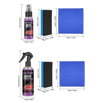 3 In 1 Quick Coating Spray High Protection Car Coating Car Paint Repair 3PCS Set Restorer Ceramic Spray Coating