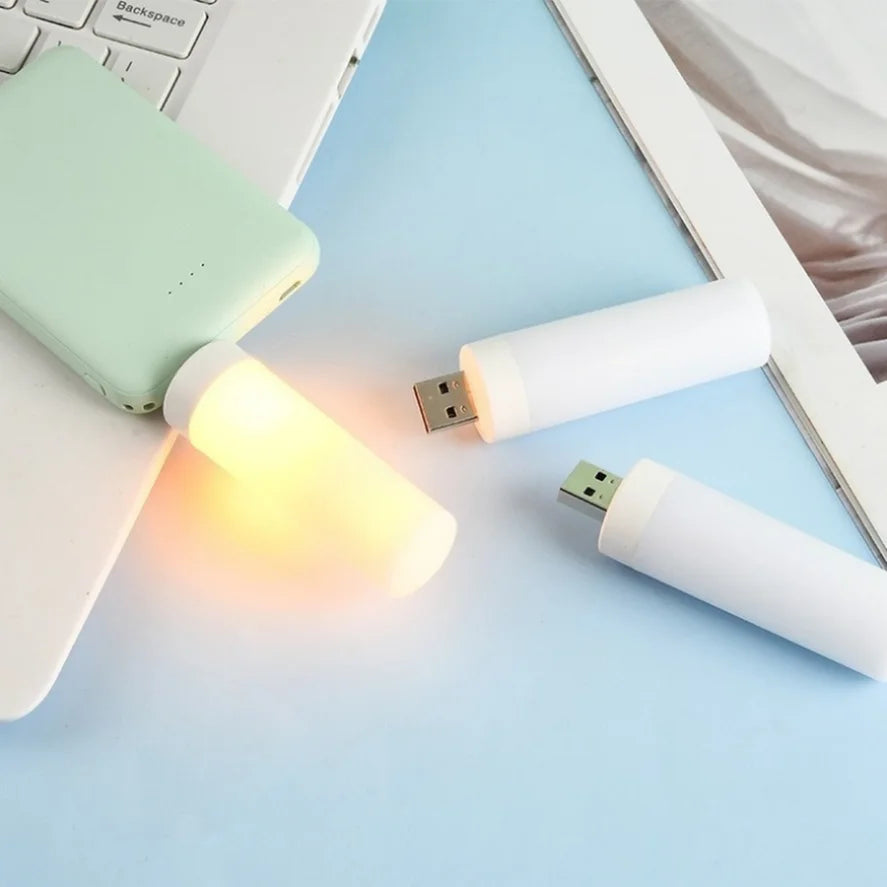 Small USB Plug Lamp LED Night Light Computer Mobile Power Charging Mini Book Lamps LED Eye Protection Square Reading Light