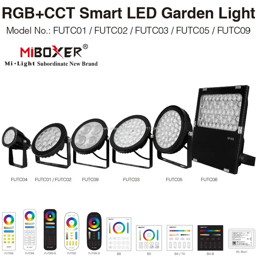 MiBoxer FUTC01 FUTC02 FUTC03 FUTC04 FUTC05 IP65 Waterproof 6W 9W 12W 15W 18W 25W RGB+CCT Lawn Garden Light AC 220V 2.4G RF WiFi