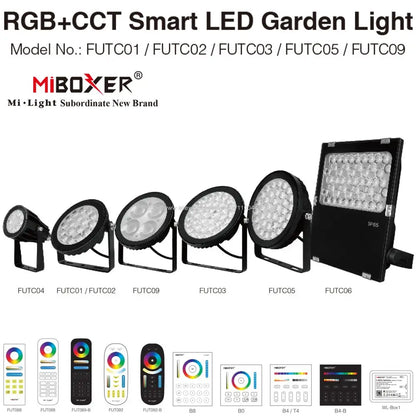 MiBoxer FUTC01 FUTC02 FUTC03 FUTC04 FUTC05 IP65 Waterproof 6W 9W 12W 15W 18W 25W RGB+CCT Lawn Garden Light AC 220V 2.4G RF WiFi