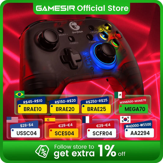 GameSir T4 Pro Bluetooth-Gamecontroller 2,4G Wireless Gamepad gilt für Nintendo Switch Apple Arcade MFi-Spiele Android-Telefon