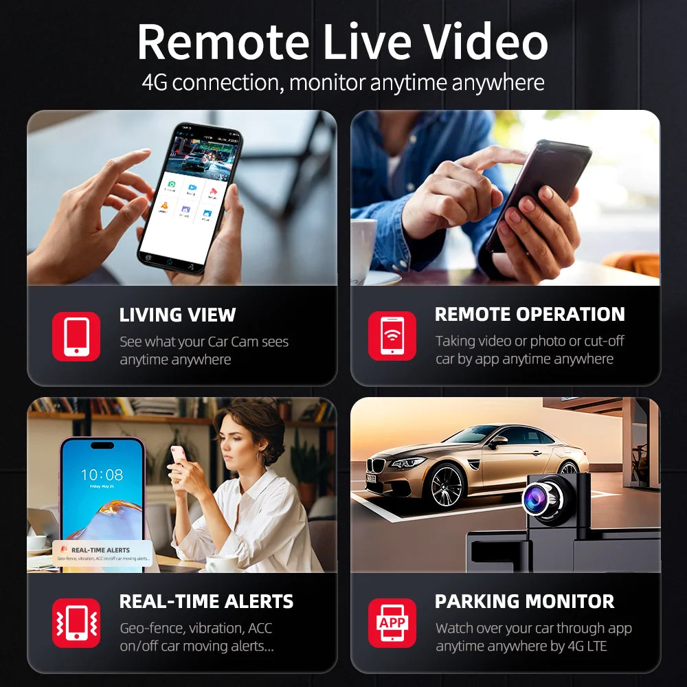 Imagebon M70 11.4" 4G Android 14 8+128G Dashcam 8 Core Wireless CarPlay & Android Auto Split Screen Remote Monitoring Car DVR