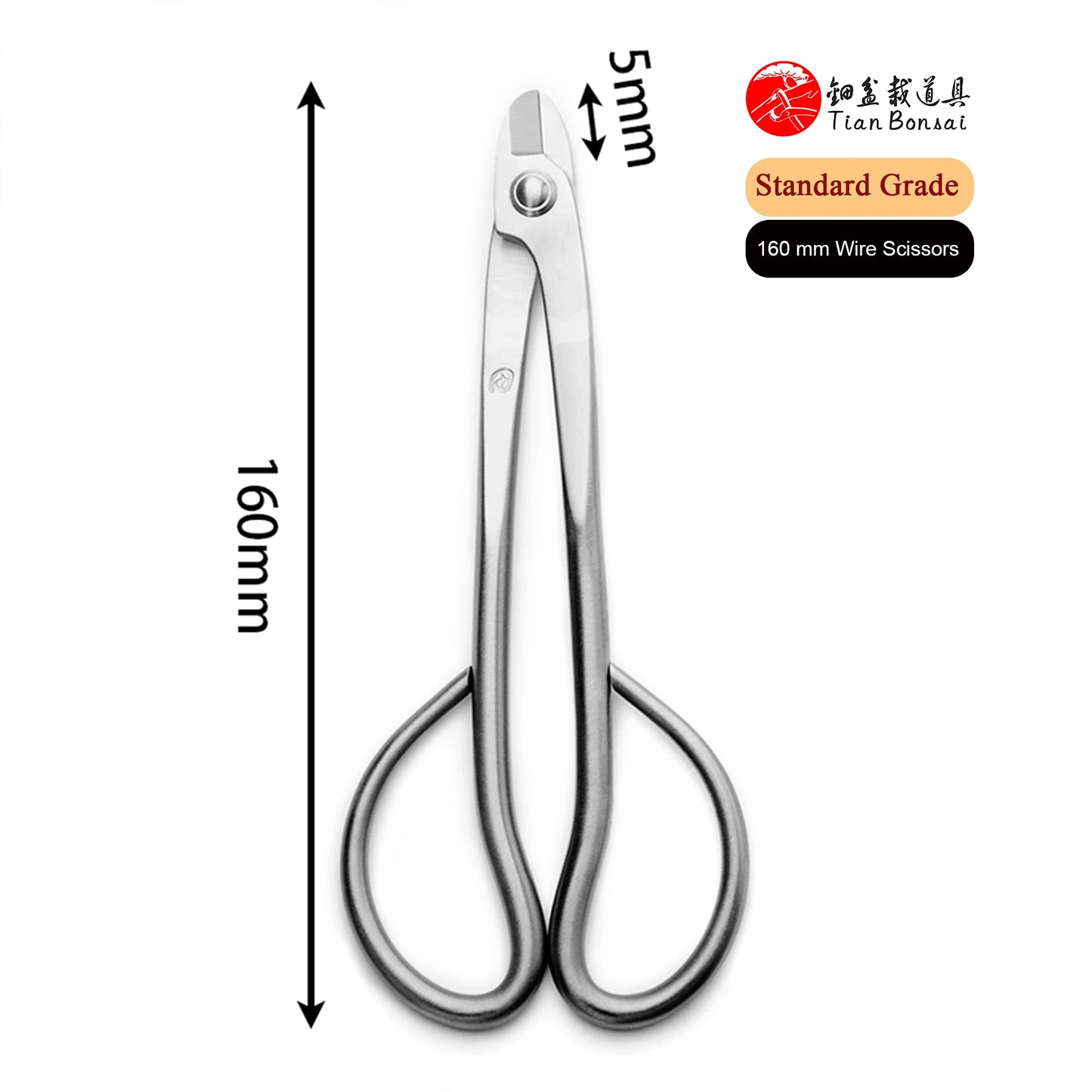 Standard bonsai tools 160 mm wire scissors integrally forged with 3Cr13 alloy steel