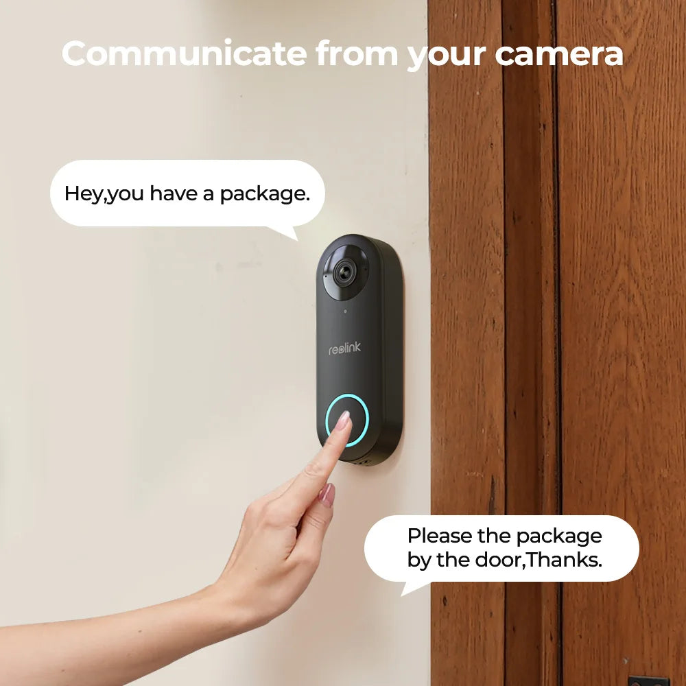 Reolink Smart 2K+ Wired Video Doorbell PoE Video Intercom with Chime Human Detection 2-Way Audio Door Bell Support Alexa Google