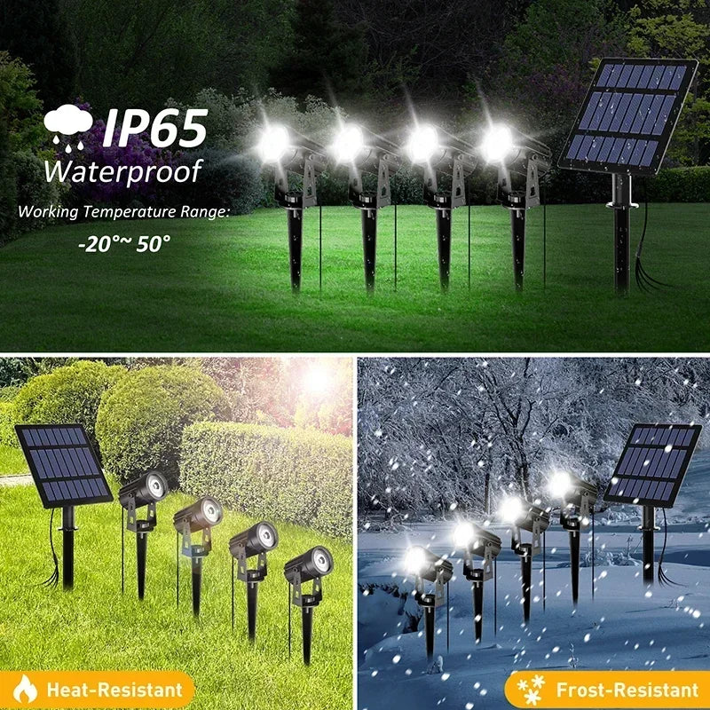 Newest 3000K/6000K/RGB Solar LED Light Outdoor Solar Spotlight Solar Garden Light Outdoor IP65 Waterproof Lawn Lamp Wall Light