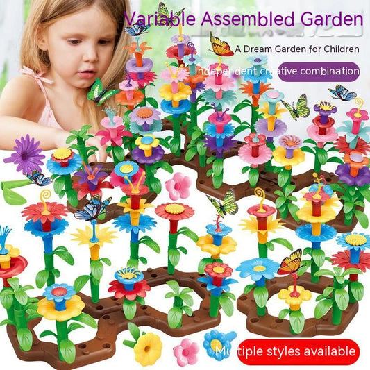 Flower Garden Building Toys Set For Kids Educational Activity for Preschool Toddler Creativity Stacking Block Games Gift