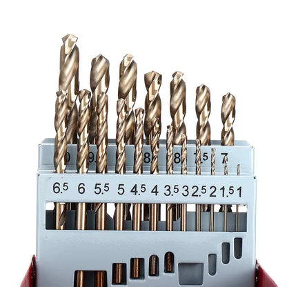 13/19/25PCS Cobalt HSS Twist Drill Bit Set for Metal Woodworking Tools Drills Punch Hole Titanium Coated Carbide Drill Bits Kit