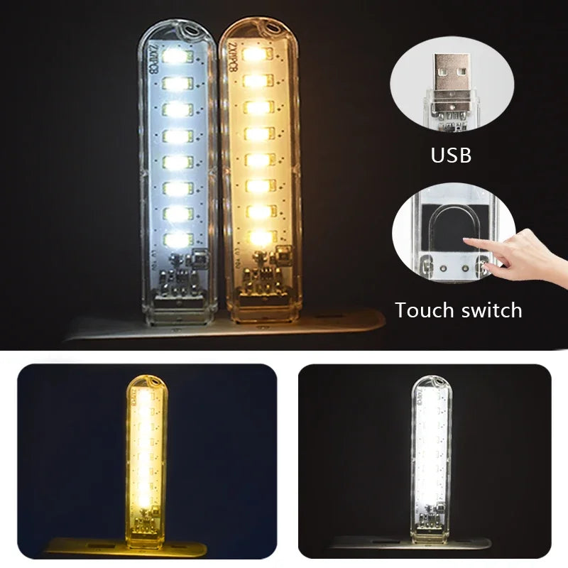 Mini Portable LED USB Light with Touch Sensor Switch 3 8 24 LED Book Reading Night Desk Lamp for PC Laptop Power Bank Lighting