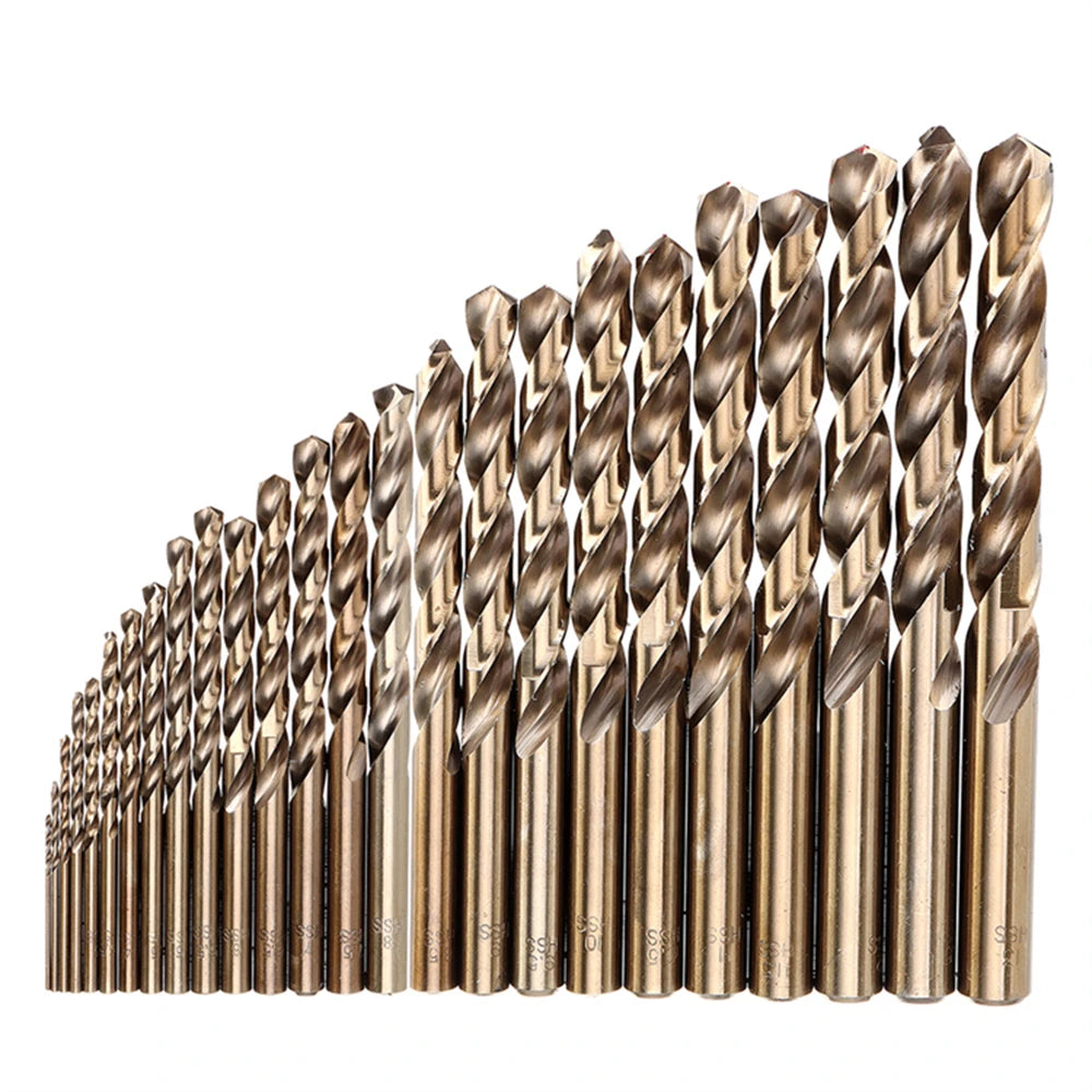 13/19/25PCS Cobalt HSS Twist Drill Bit Set for Metal Woodworking Tools Drills Punch Hole Titanium Coated Carbide Drill Bits Kit