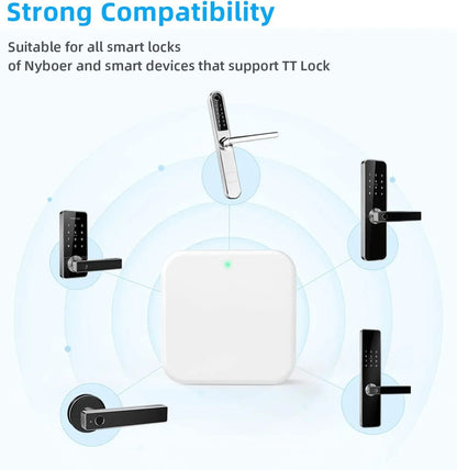 TTLOCK APP G2/G3 WiFi Gateway Hub for Smart Door Lock Unlock Bluetooth to Wi-Fi Converter Voice Control Works with Alexa Home