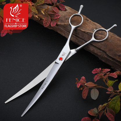 Fenice 7.0 /7.5 /8.0 inch Professional Pet Grooming Shears Dogs Curved Scissors for Dog Beauty