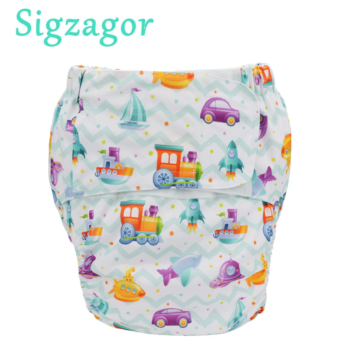 [Sigzagor]XL Adult Cloth Diaper Nappy Urinary Incontinence Pocket Reusable Hook Loop ABDL Age Play 68 to 128 cm 26.7in to 50.4in